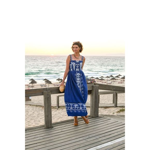 Anthropologie Farm Rio Square-Neck Embroidered Maxi Dress $295 - Picture 5 of 12